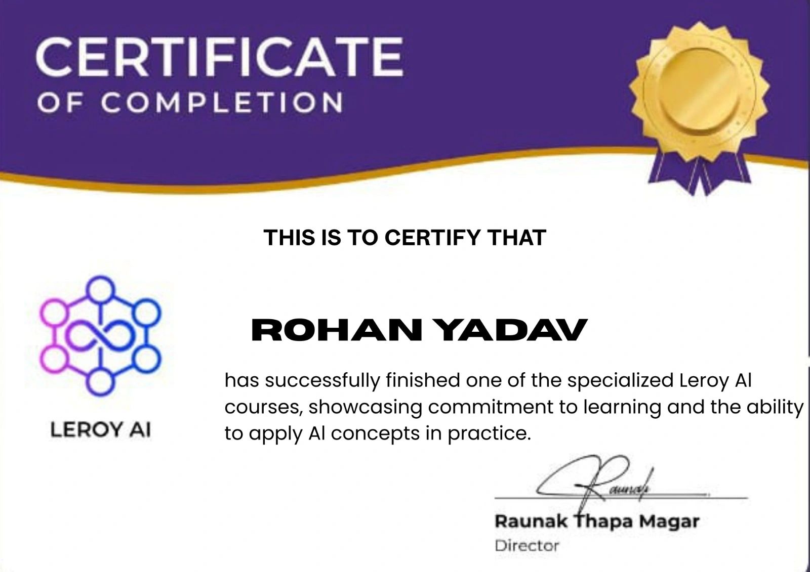 M³ Bootcamp Certificate